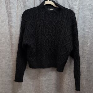 UGG Black Cable Knit Turtleneck Sweater